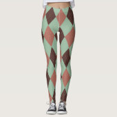 Vintage Zickzack-Herbstfarben niedliche Muster Leggings (Vorderseite)