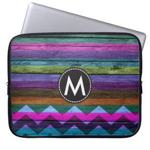 Vintage Zickzack Streifen aus Holz #17 Laptopschutzhülle