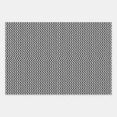 Vintage Zickzack Streifen Schwarz/Weiß Geschenkpapier Set (Vorderseite 3)