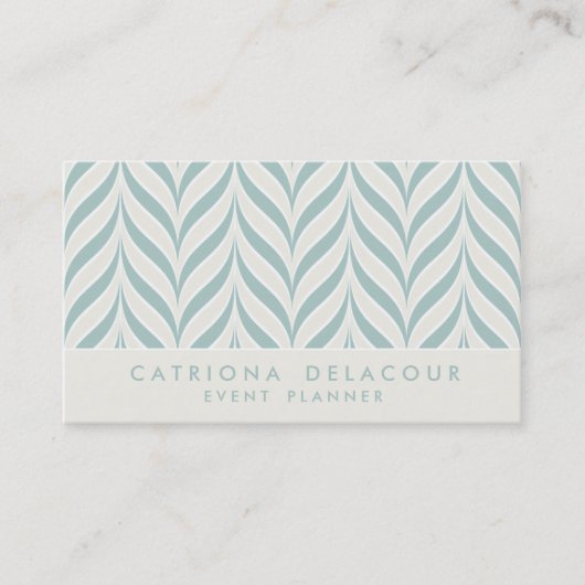 Vintage Zickzack Wave Muster-Visitenkarte Visitenkarte (Vorderseite)