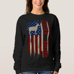 Vintage Ziege Mama Amerikanische Flagge Landwirte Sweatshirt