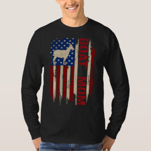 Vintage Ziege Mama Amerikanische Flagge Landwirte T-Shirt