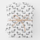 Vintage Ziege mit Leaf Art CUSTOM HINTERGRUNDFARBE Geschenkpapier Set (Beispiel)