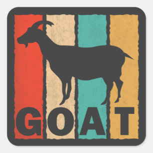 Vintage Ziegenliebhaber Retro-Stil Ziege Quadratischer Aufkleber