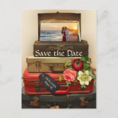 Vintage Zieladresse Save the Date Postkarte (Vorderseite)