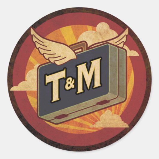 Vintage Zielmarke Runder Aufkleber (Vorderseite)