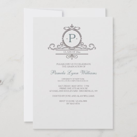 Vintage Zierarbeit 1 Einladung (Vorderseite)