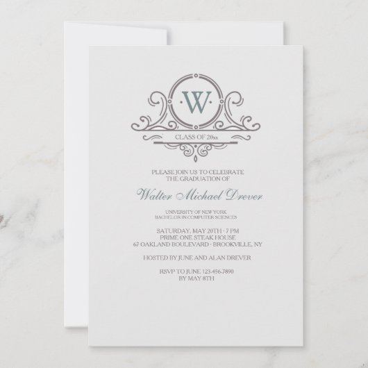 Vintage Zierarbeit 4 Einladung (Vorderseite)