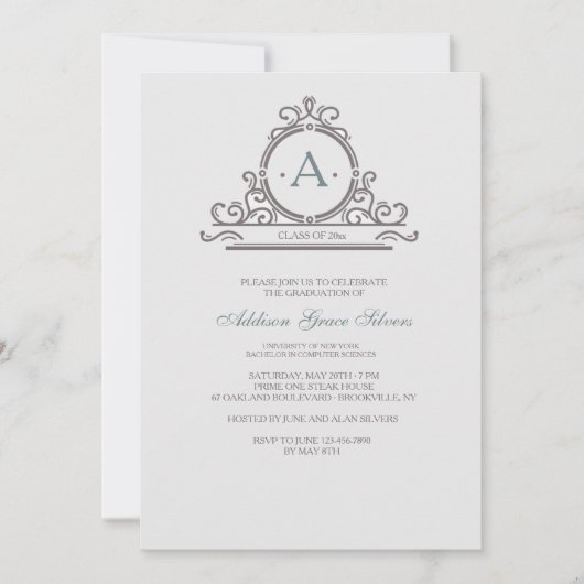 Vintage Zierarbeit 5 Einladung (Vorderseite)