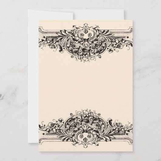 Vintage Zierbindungspartei Einladung (Rückseite)