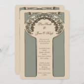 Vintage Zierfeier Mucha Inspiriert Hochzeit Einladung (Vorne/Hinten)