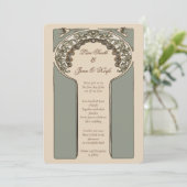 Vintage Zierfeier Mucha Inspiriert Hochzeit Einladung (Stehend Vorderseite)