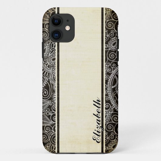 Vintage Zierflora Case-Mate iPhone Hülle (Rückseite)