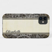 Vintage Zierflora Case-Mate iPhone Hülle (Rückseite (Horizontal))