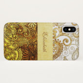 Vintage Zierflora Case-Mate iPhone Hülle (Rückseite (Horizontal))