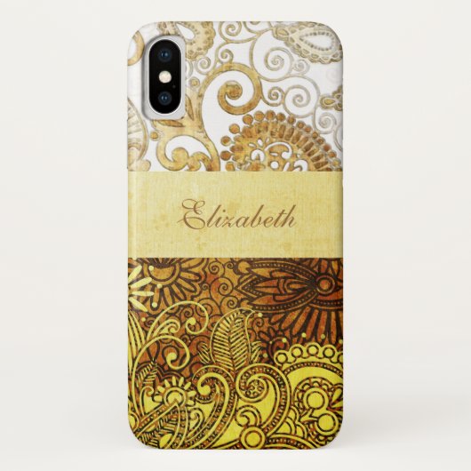 Vintage Zierflora Case-Mate iPhone Hülle (Rückseite)