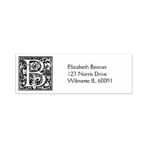 Vintage Ziermonogramm-Initiale Permastempel
