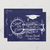 Vintage Zierobjekte und Abschluss Save the Date Ankündigungspostkarte (Vorne/Hinten)