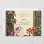 Vintage Zierpflanzenhochzeit Einladung (Vorderseite)