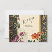 Vintage Zierpflanzenhochzeit RSVP Karte (Vorderseite)