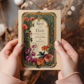 Vintage Zierpflanzenhochzeit Save The Date