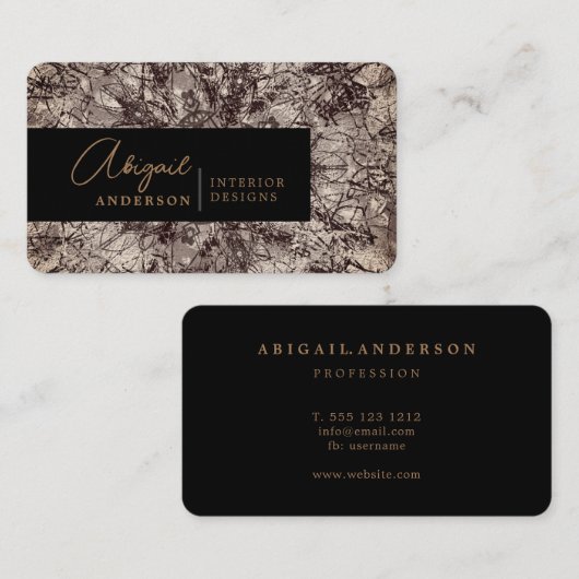 Vintage Zierschrift Beruflich Golden Signature Visitenkarte (Vorne/Hinten)