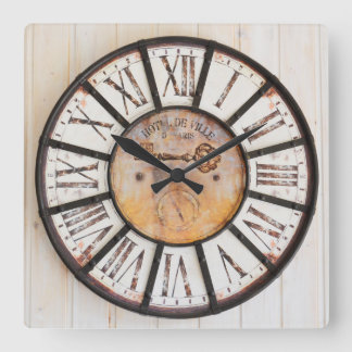 VINTAGE-ZIFFERBLATT | römische Ziffern Quadratische Wanduhr