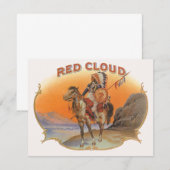 Vintage Zigar Label Art, Red Cloud Indian on Horse (Vorne/Hinten)