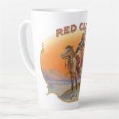 Vintage Zigar Label Art, Red Cloud Indian on Horse Milchtasse (Linke Ecke)