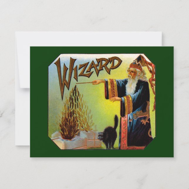 Vintage Zigar-Label-Kunst, Zauberkunst mit schwarz (Vorderseite)