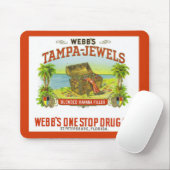Vintage Zigarre grafisches Tampa Jewels Mousepad (Mit Mouse)