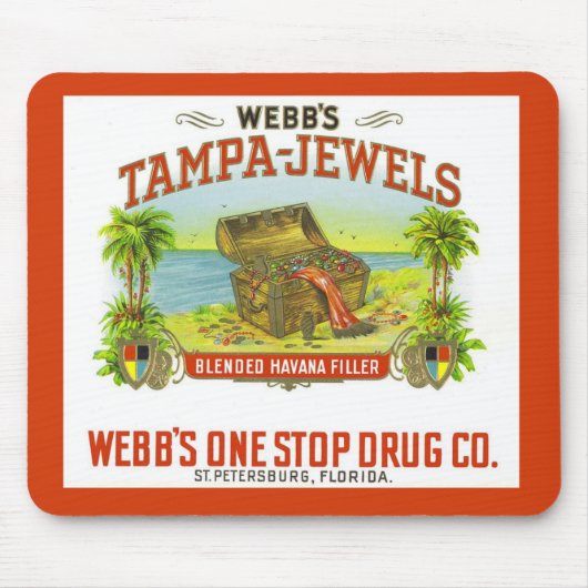 Vintage Zigarre grafisches Tampa Jewels Mousepad (Vorne)