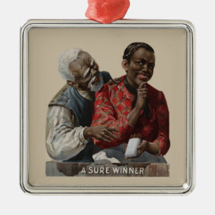 Vintage Zigarren-Anzeigen-afrikanischer Amerikaner Silbernes Ornament