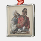Vintage Zigarren-Anzeigen-afrikanischer Amerikaner Silbernes Ornament (Links)