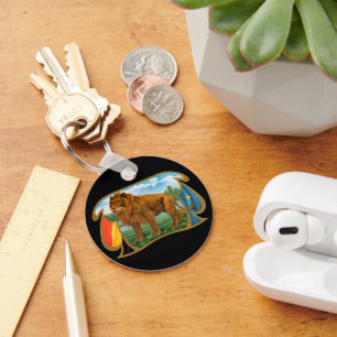 Vintage-Zigarren-Label-Kunst, Löwe, König des Dsch Schlüsselanhänger