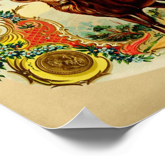 Vintage Zigarrenbox Stag Horn Poster (Ecke)