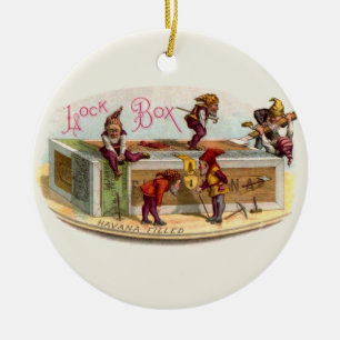 Vintage Zigarrenboxen Keramikornament