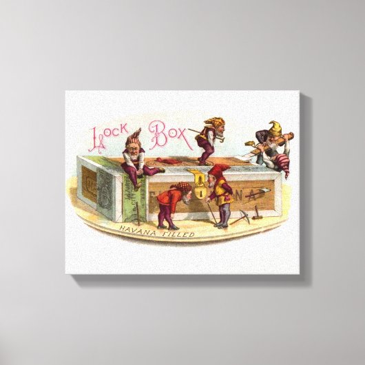 Vintage Zigarrenboxen Leinwanddruck (Vorderseite)