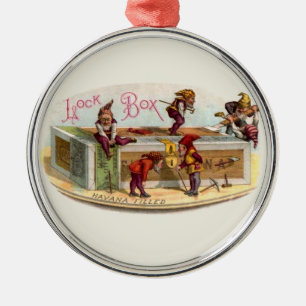 Vintage Zigarrenboxen Ornament Aus Metall