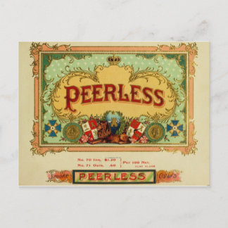 Vintage Zigarrenetikett-Postkarte - "Peerless" Postkarte