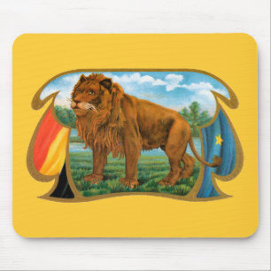 Vintage-Zigarrenetiketten-Kunst, Afrikanischer Löw Mousepad