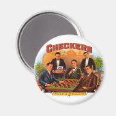 Vintage-Zigarrenetiketten-Kunst, Checkers Mild und Magnet (Vorderseite/Rückseite)