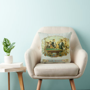 Vintage-Zigarrenetiketten-Kunst, Club Friends Bill Kissen
