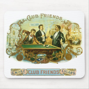 Vintage-Zigarrenetiketten-Kunst, Club Friends Bill Mousepad