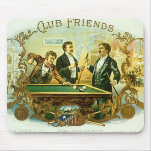 Vintage-Zigarrenetiketten-Kunst, Club Friends Bill Mousepad