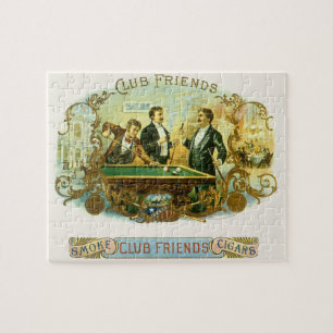 Vintage-Zigarrenetiketten-Kunst, Club Friends Bill Puzzle