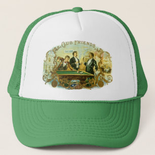 Vintage-Zigarrenetiketten-Kunst, Club Friends Bill Truckerkappe