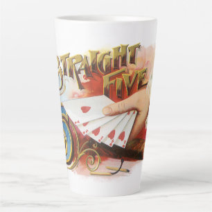 Vintage-Zigarrenetiketten-Kunst Straight Flush mit Milchtasse
