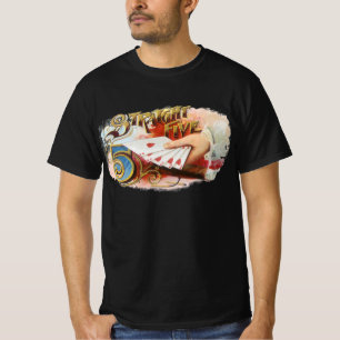 Vintage-Zigarrenetiketten-Kunst Straight Flush mit T-Shirt