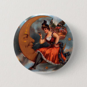 Vintage-Zigarrenetiketten-Kunst, viktorianische Fe Button